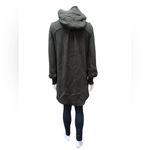 Free People EUC Dark Green Hooded Wool Blend Coat Size S/P - Picture 5 of 12